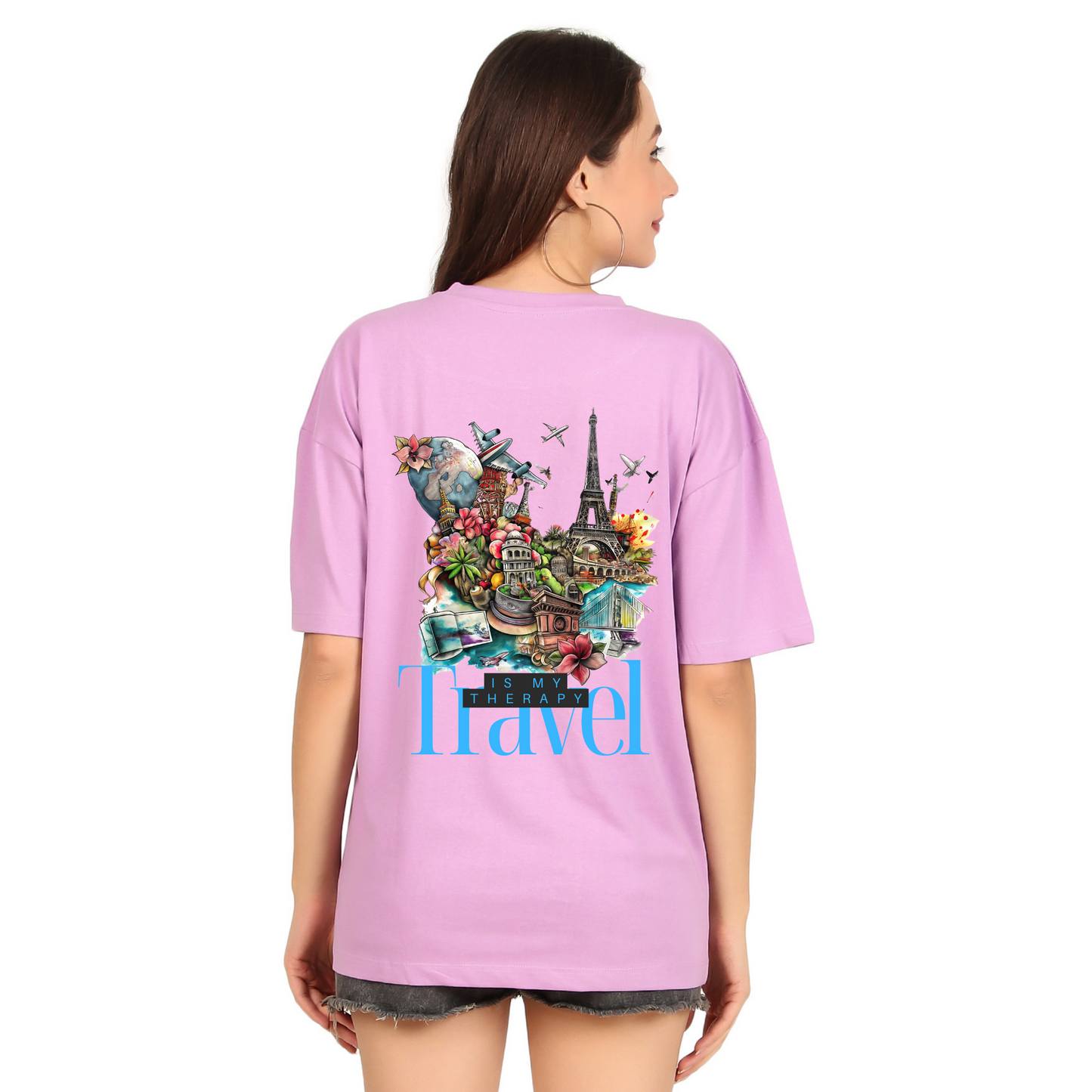 100% Cotton Oversized Lavender T Shirt