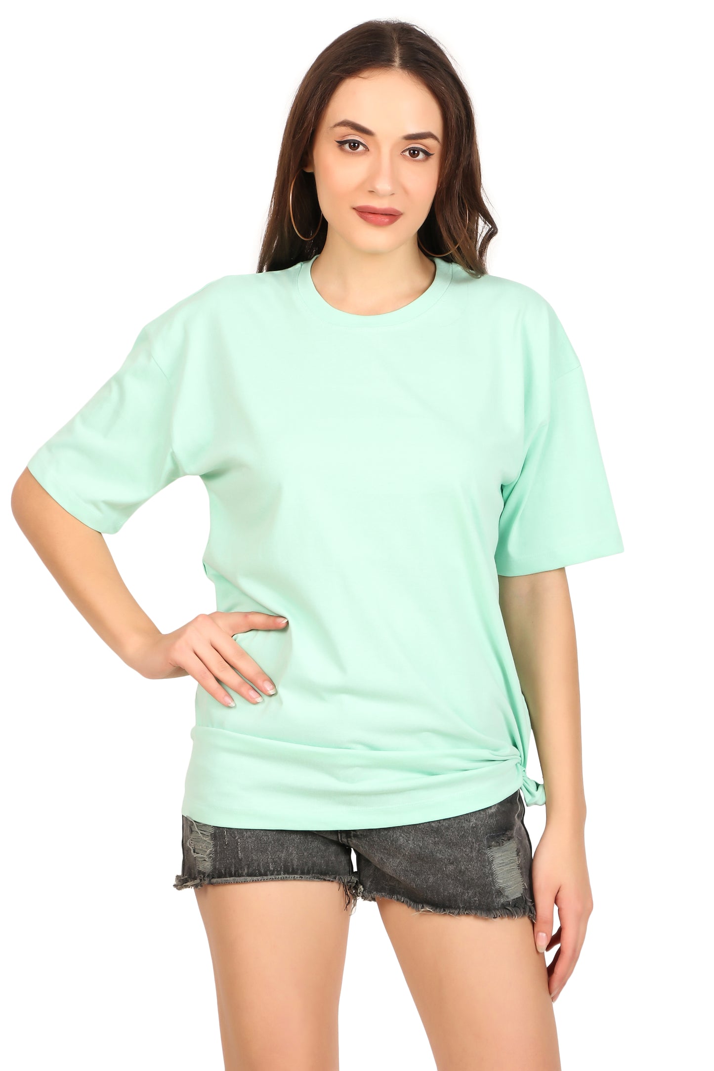 Basic 100% Cotton Oversized Mint T Shirt