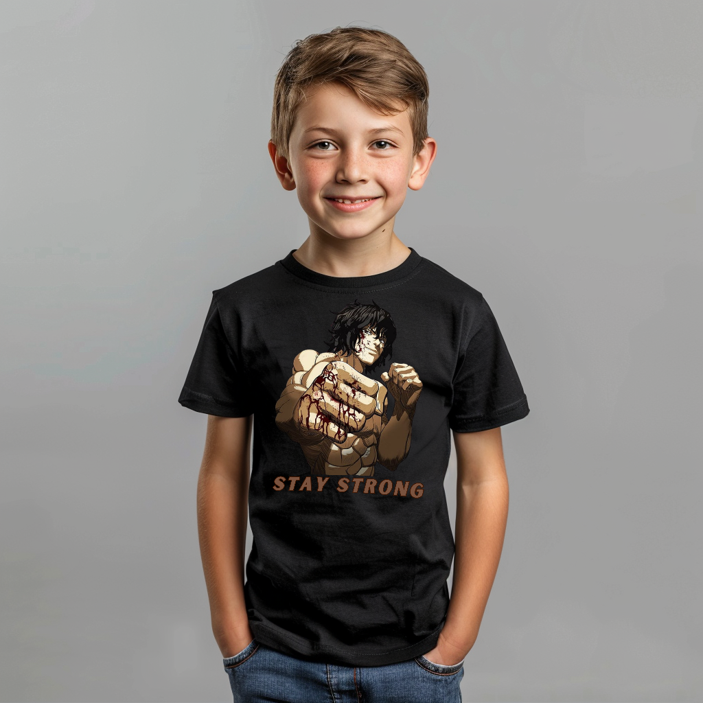 Ohma Tokita_RoundNeck_BlackHalfSleeve_Kids_160basics