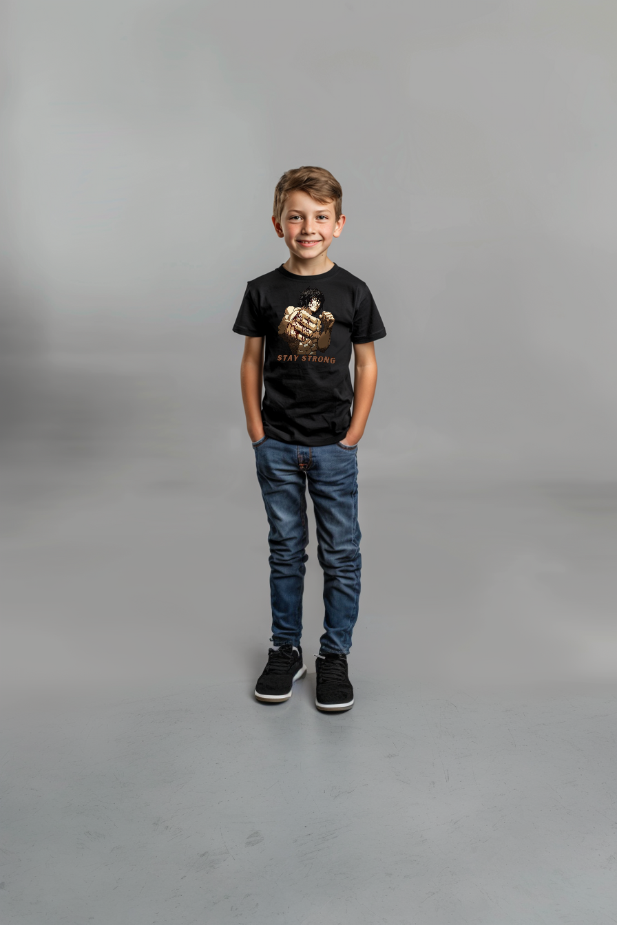 Ohma Tokita_RoundNeck_BlackHalfSleeve_Kids_160basics
