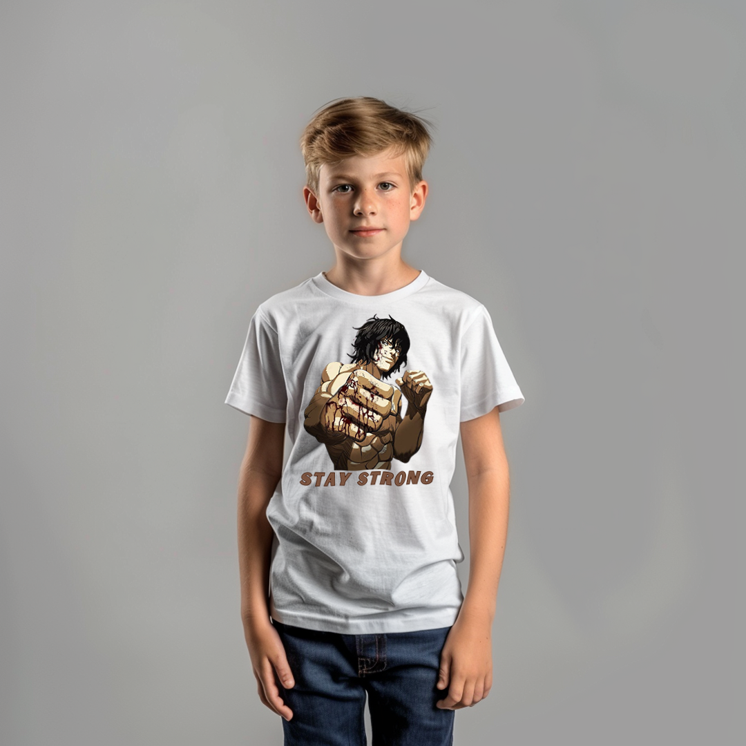 Ohma Tokita RoundNeck_WhiteHalfSleeve_Kids_160basics