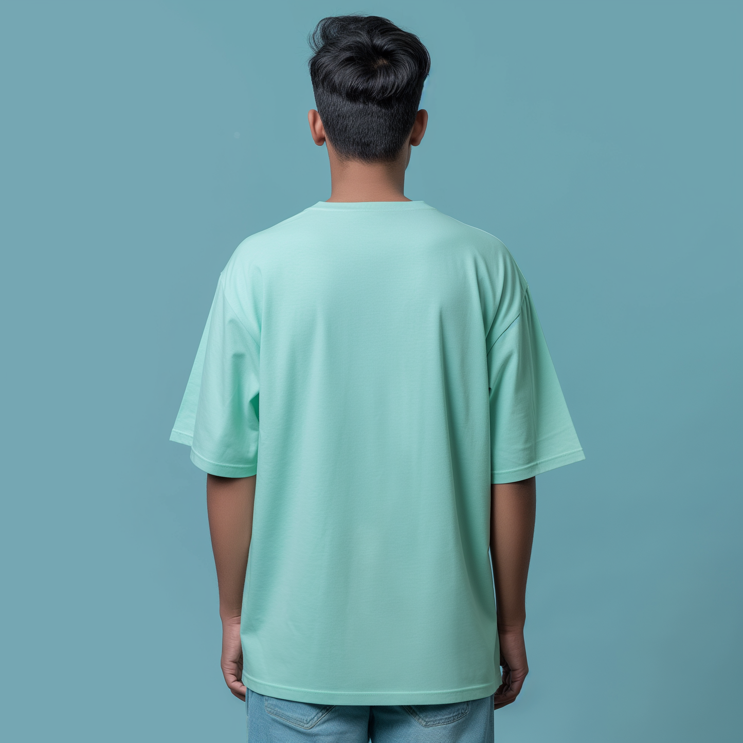 Aqua Oversize T Shirt_Half Sleeves_Men_220GSM