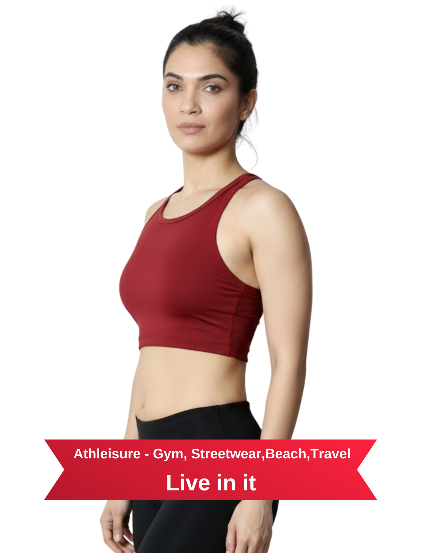 Basic Y Back Crop Top