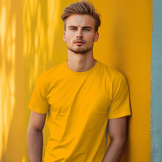 Roundneck_Yellow_halfsleeve_Men_180Mass