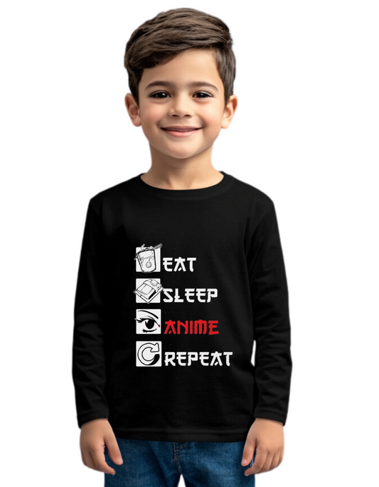 Eat Sleep Anime Repeat Black