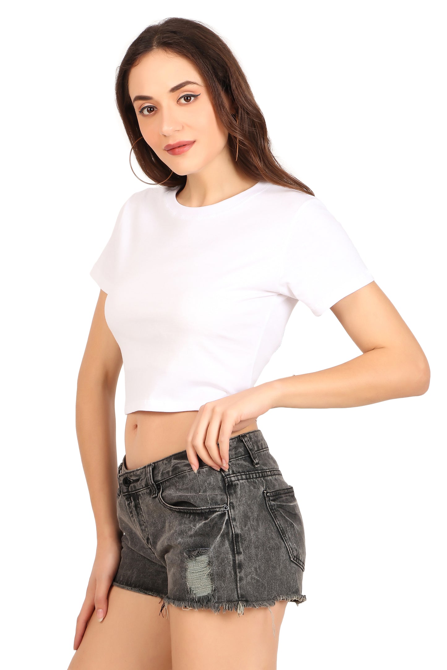 Basics -White Crop Top 100% breathable Cotton