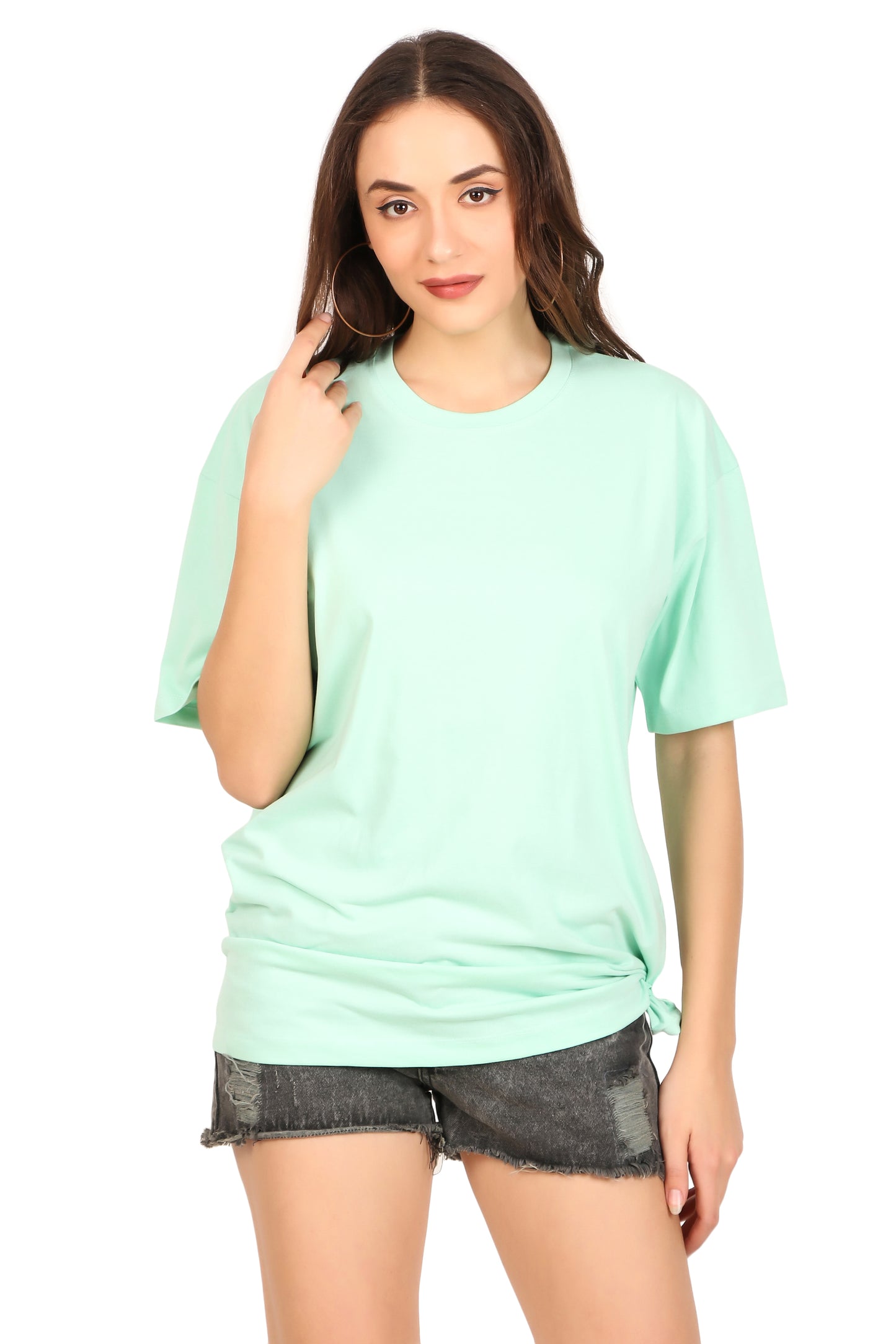 Basic 100% Cotton Oversized Mint T Shirt