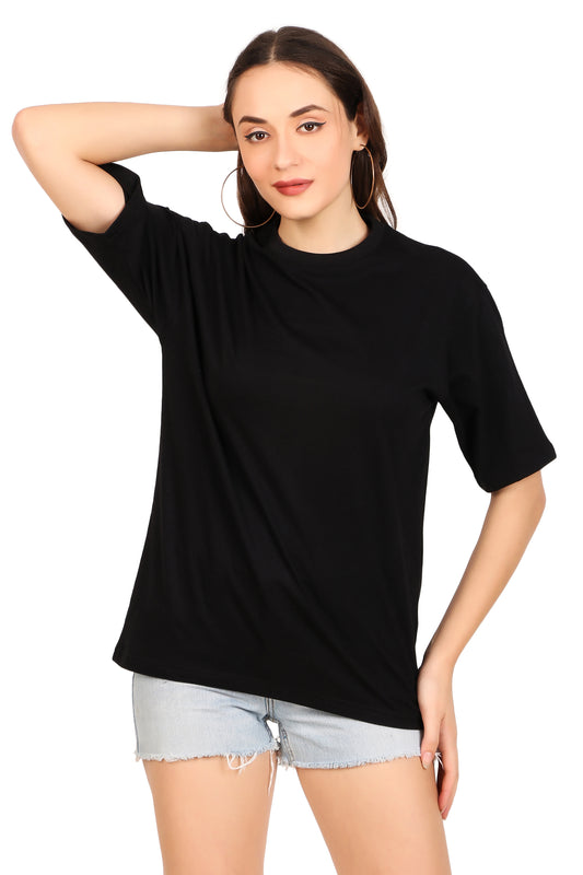 Basic 100% Cotton Oversized Black T Shirt