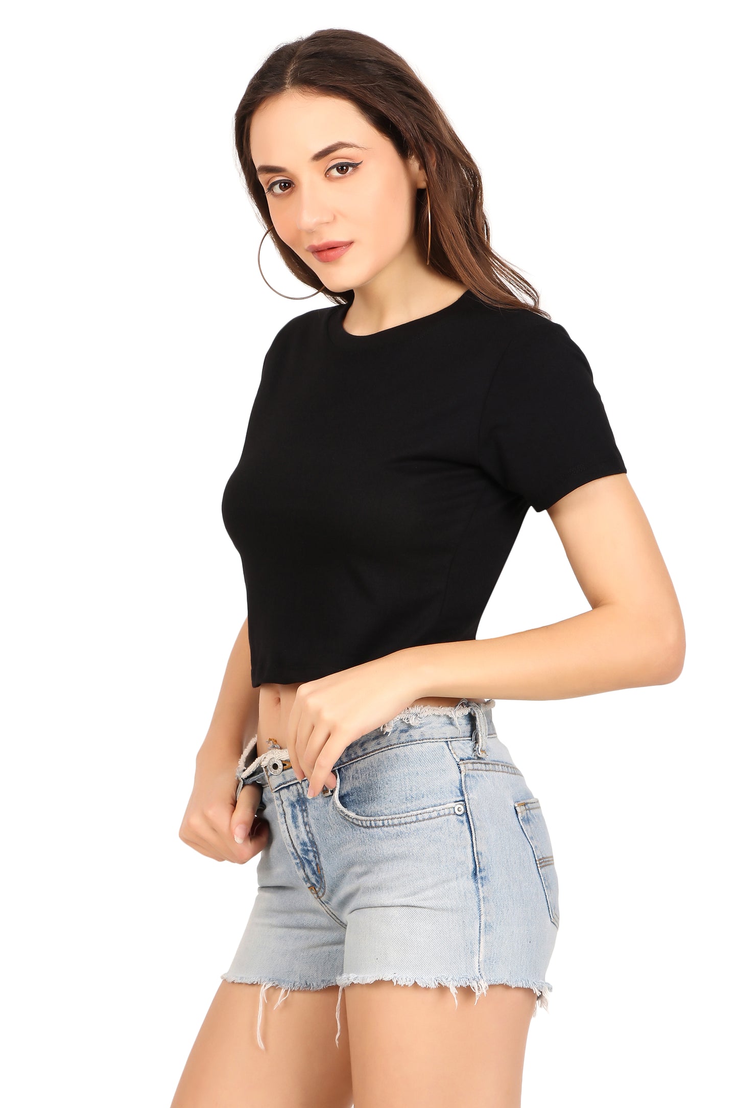 Basics -Black Crop Top 100% breathable Cotton