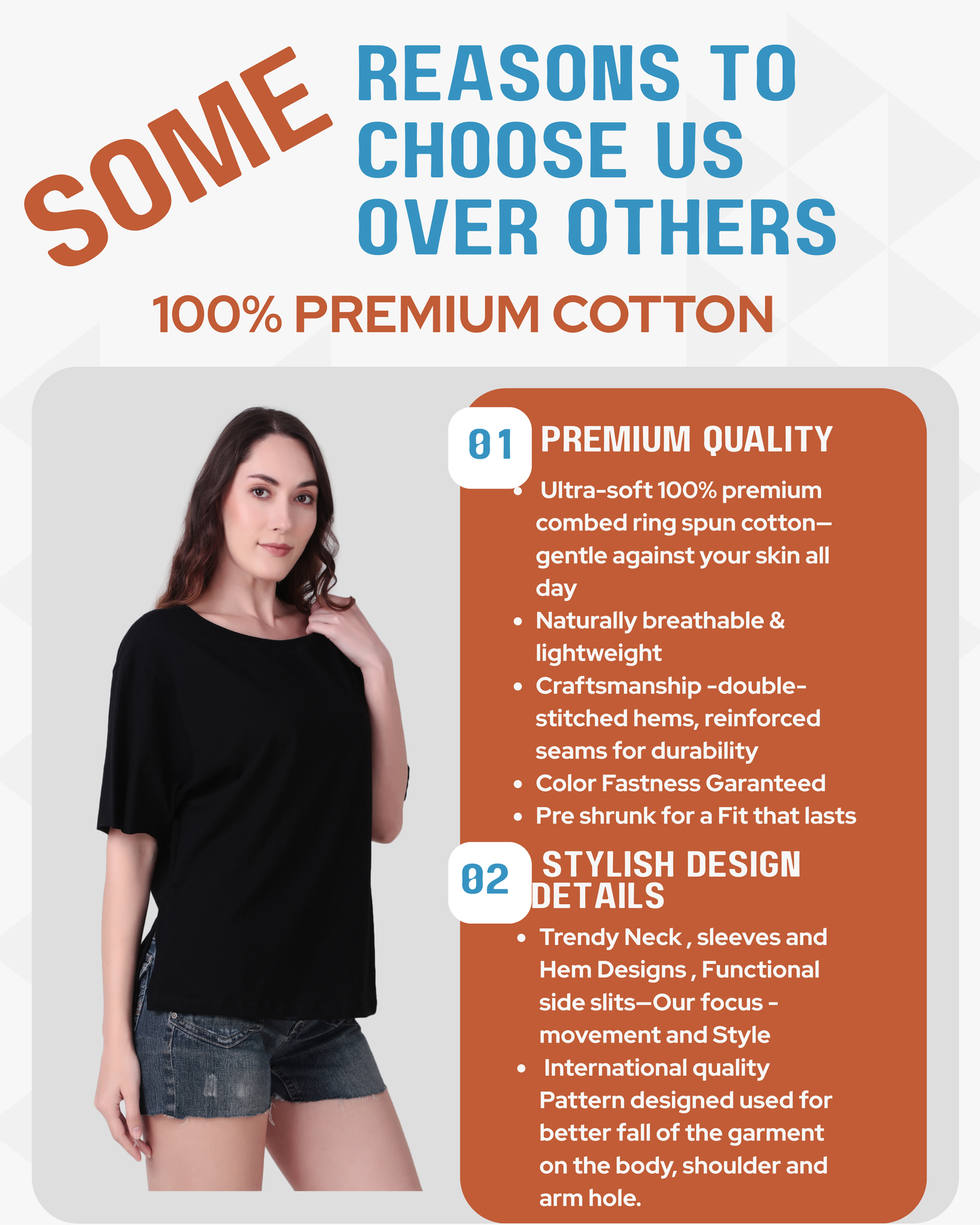 Basic Black Oversized Tee with a Side Slit