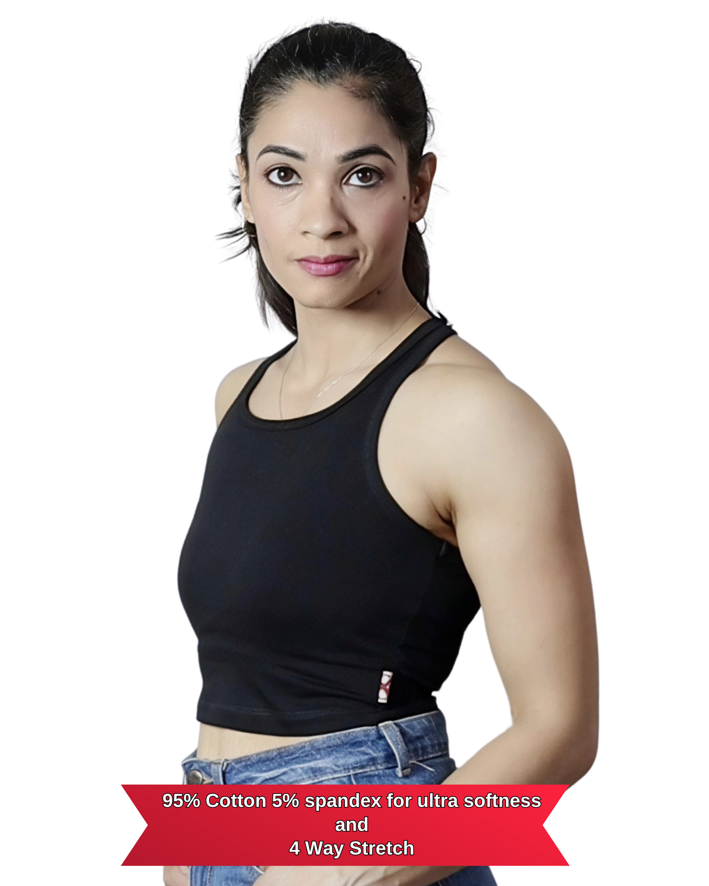 Basic Y Back Crop Top